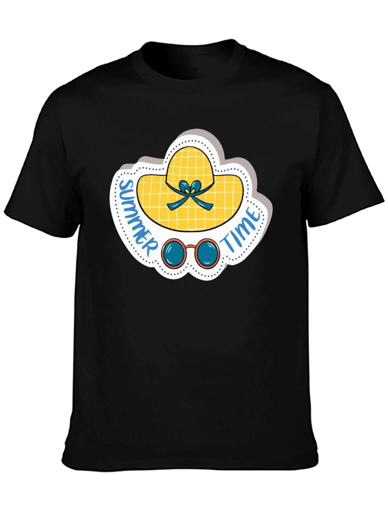 Summer Time Graphic Tee - Black Cotton Shirt