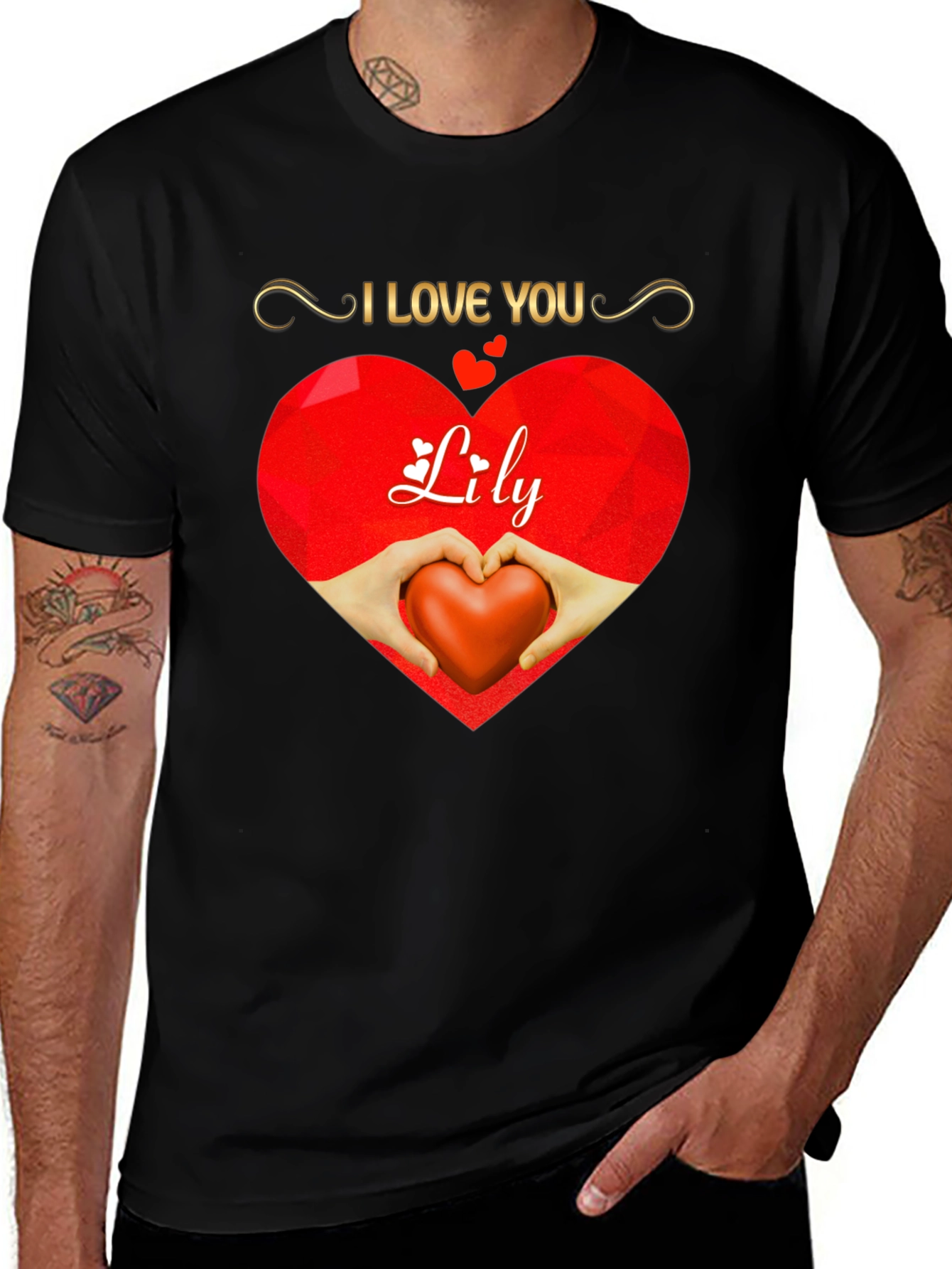I Love You Lily Heart Graphic Tee