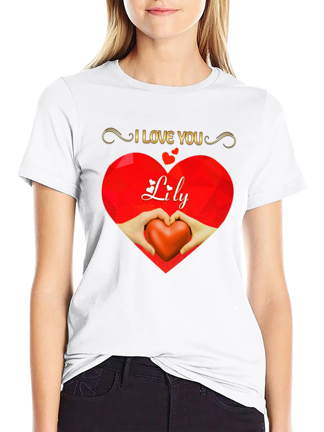 I Love You Lily Heart Graphic Tee