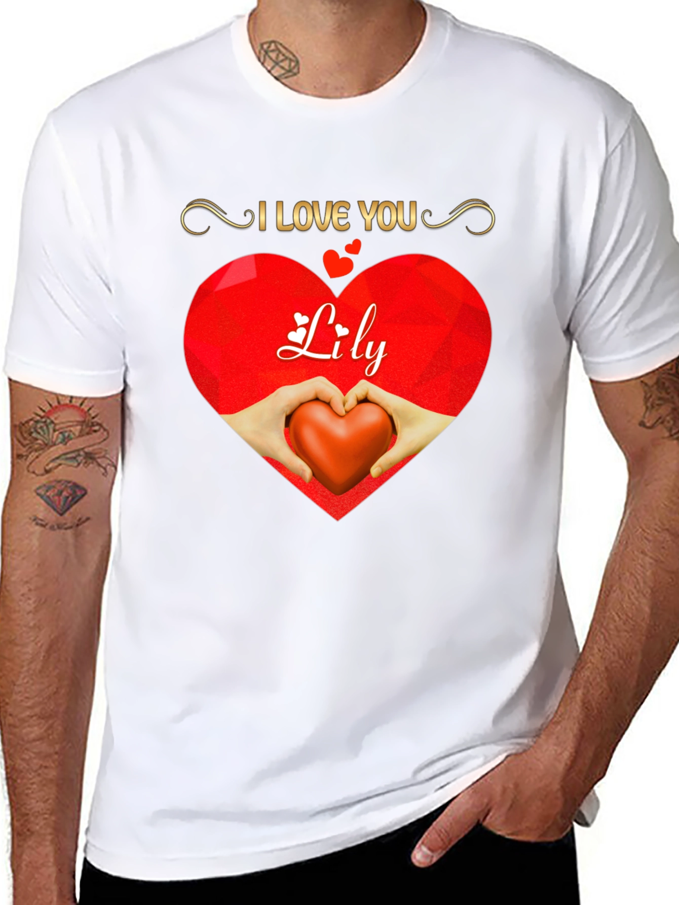 I Love You Lily Heart Graphic Tee