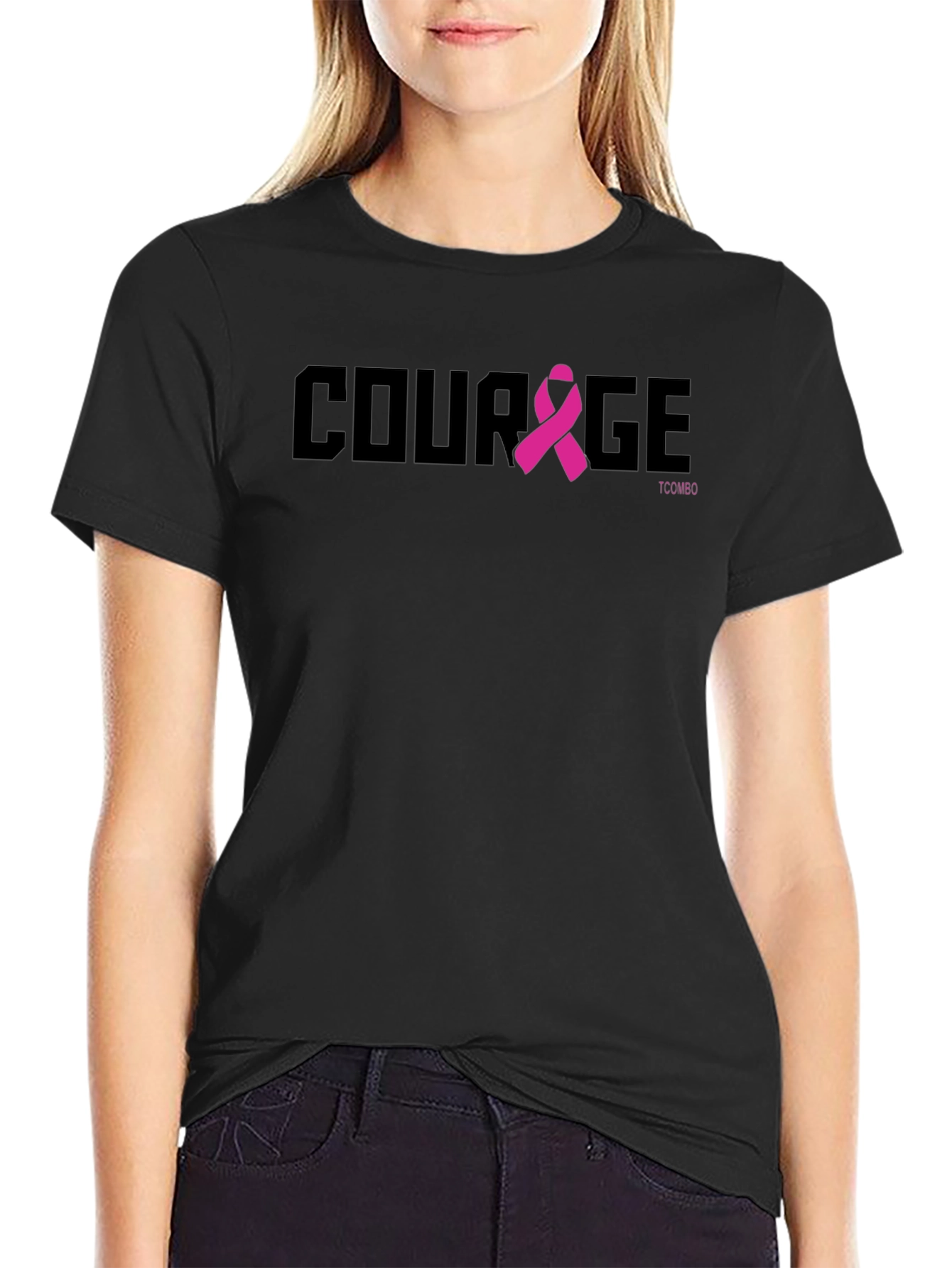 Courage Ribbon T-Shirt - Black