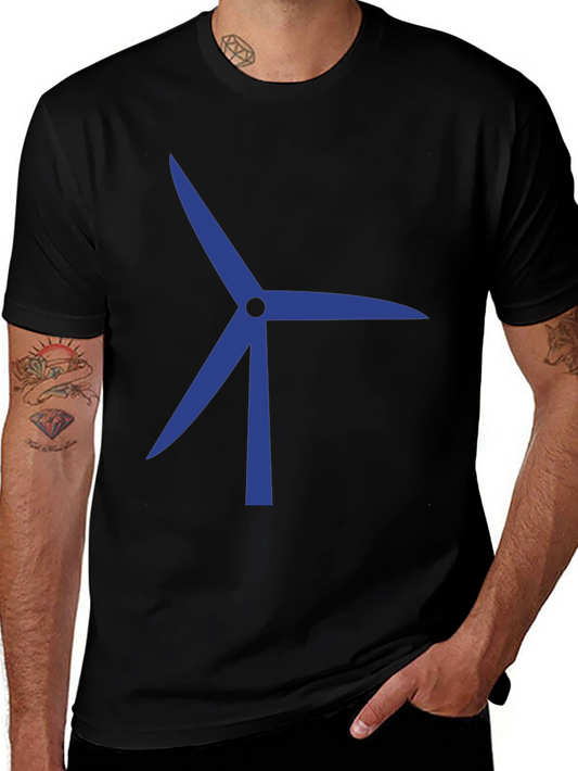Wind Turbine Graphic T-Shirt - Sustainable Energy Tee