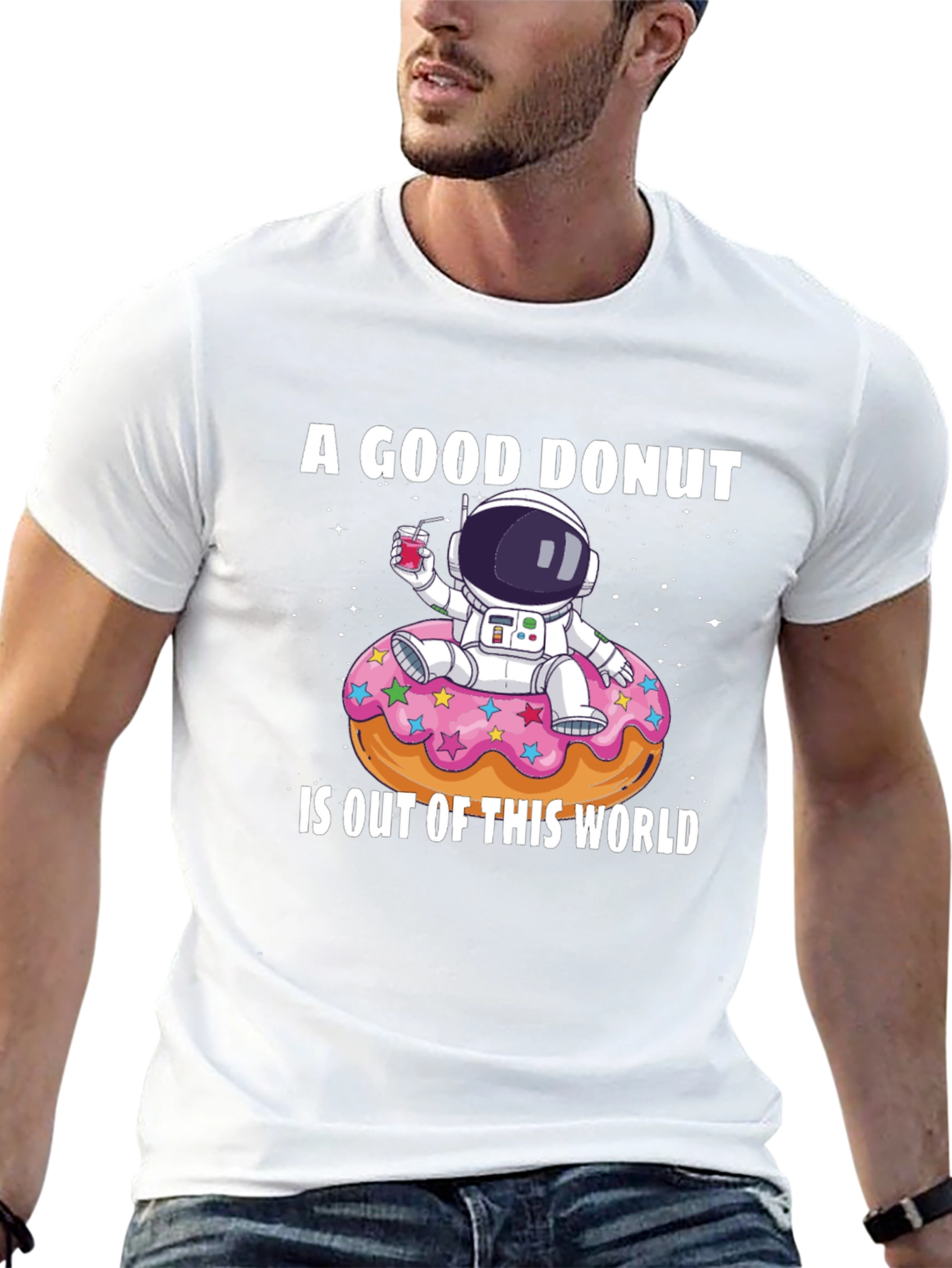 Astronaut Donut Graphic T-Shirt