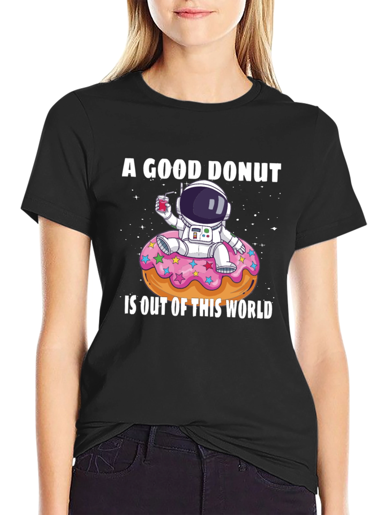 Astronaut Donut Graphic T-Shirt