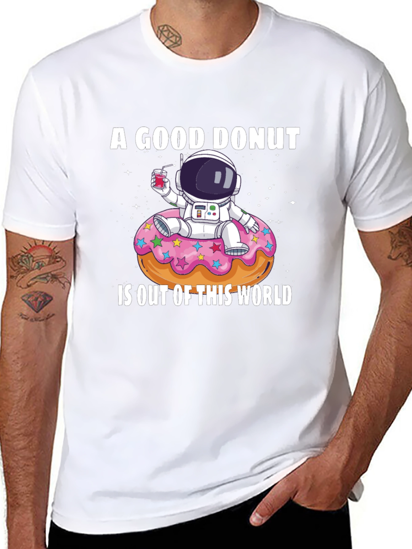 Astronaut Donut Graphic T-Shirt