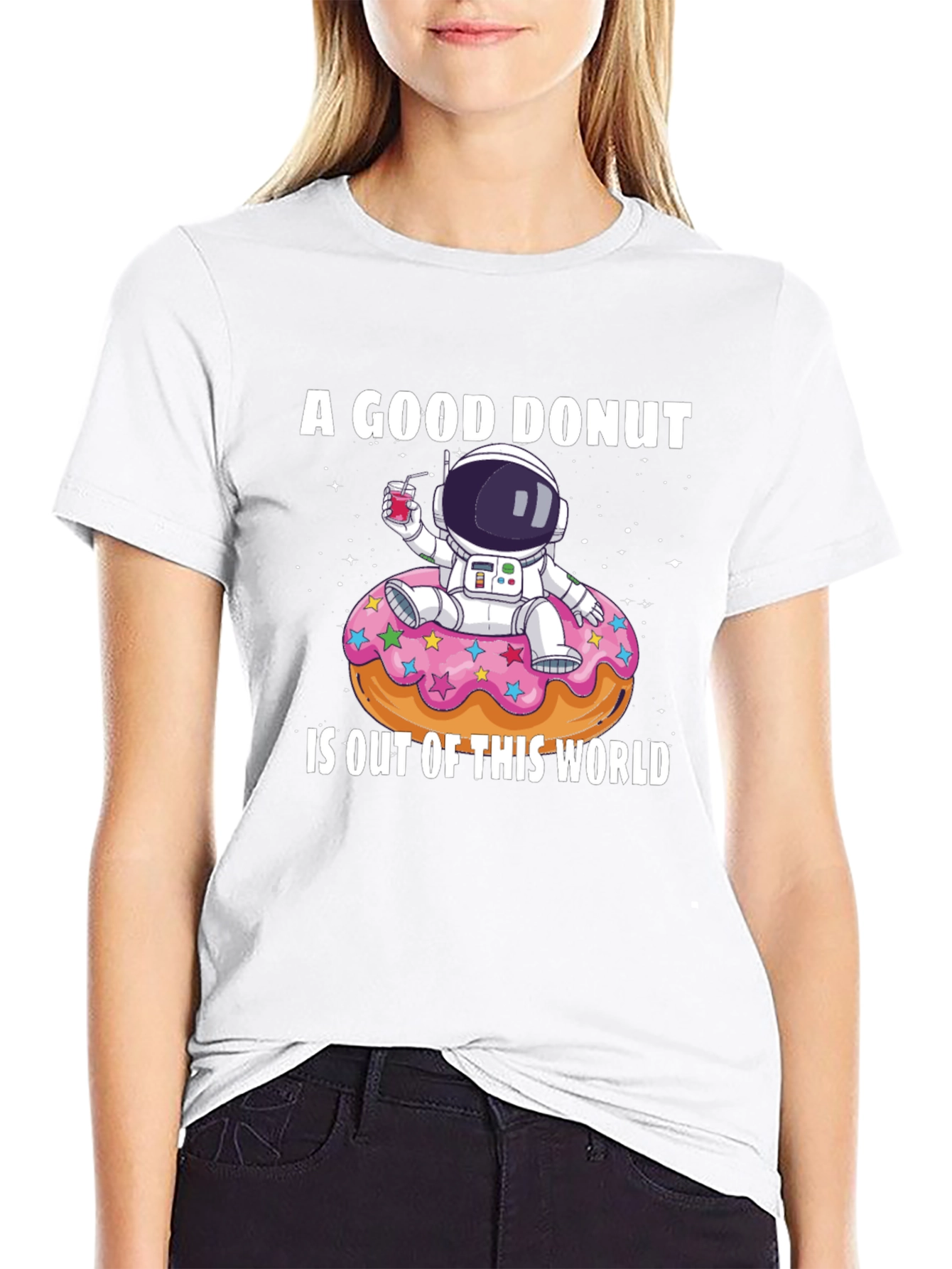 Astronaut Donut Graphic T-Shirt