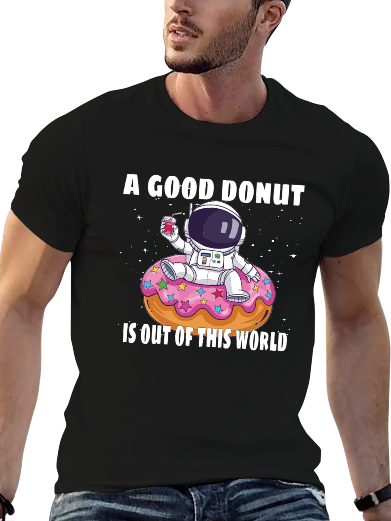 Astronaut Donut Graphic T-Shirt