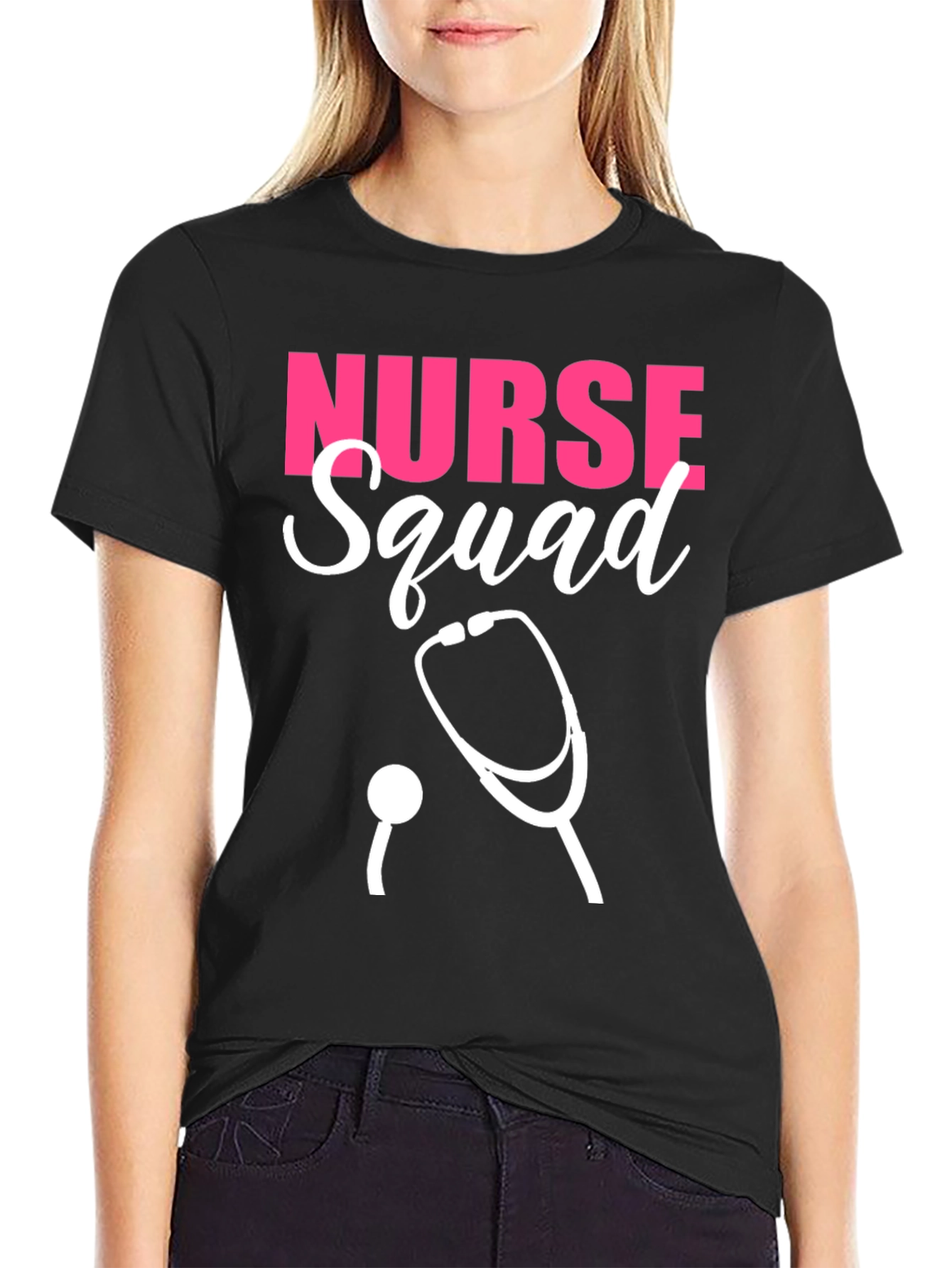 Nurse Squad T-Shirt - Pink & White Design