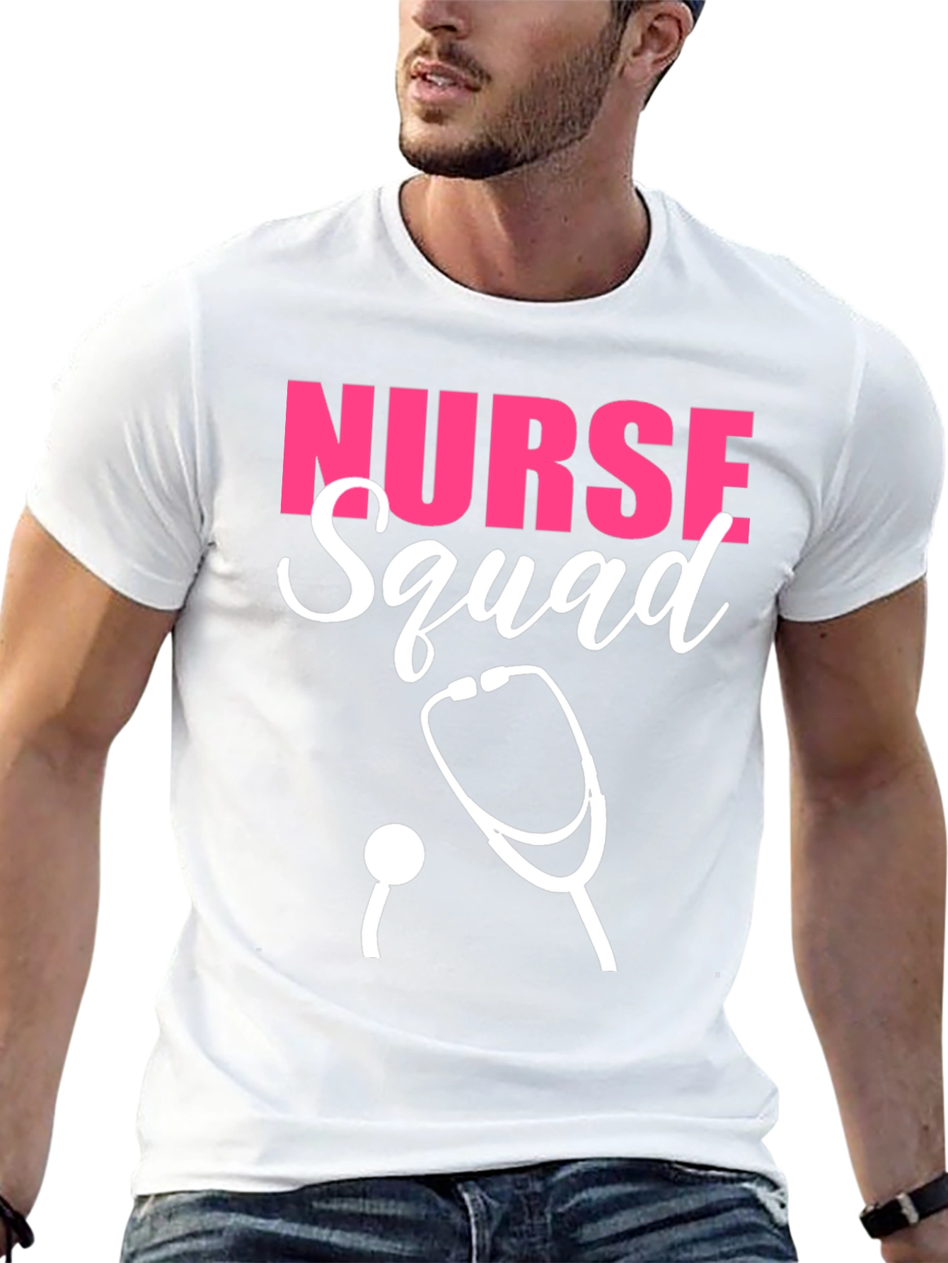Nurse Squad T-Shirt - Pink & White Design