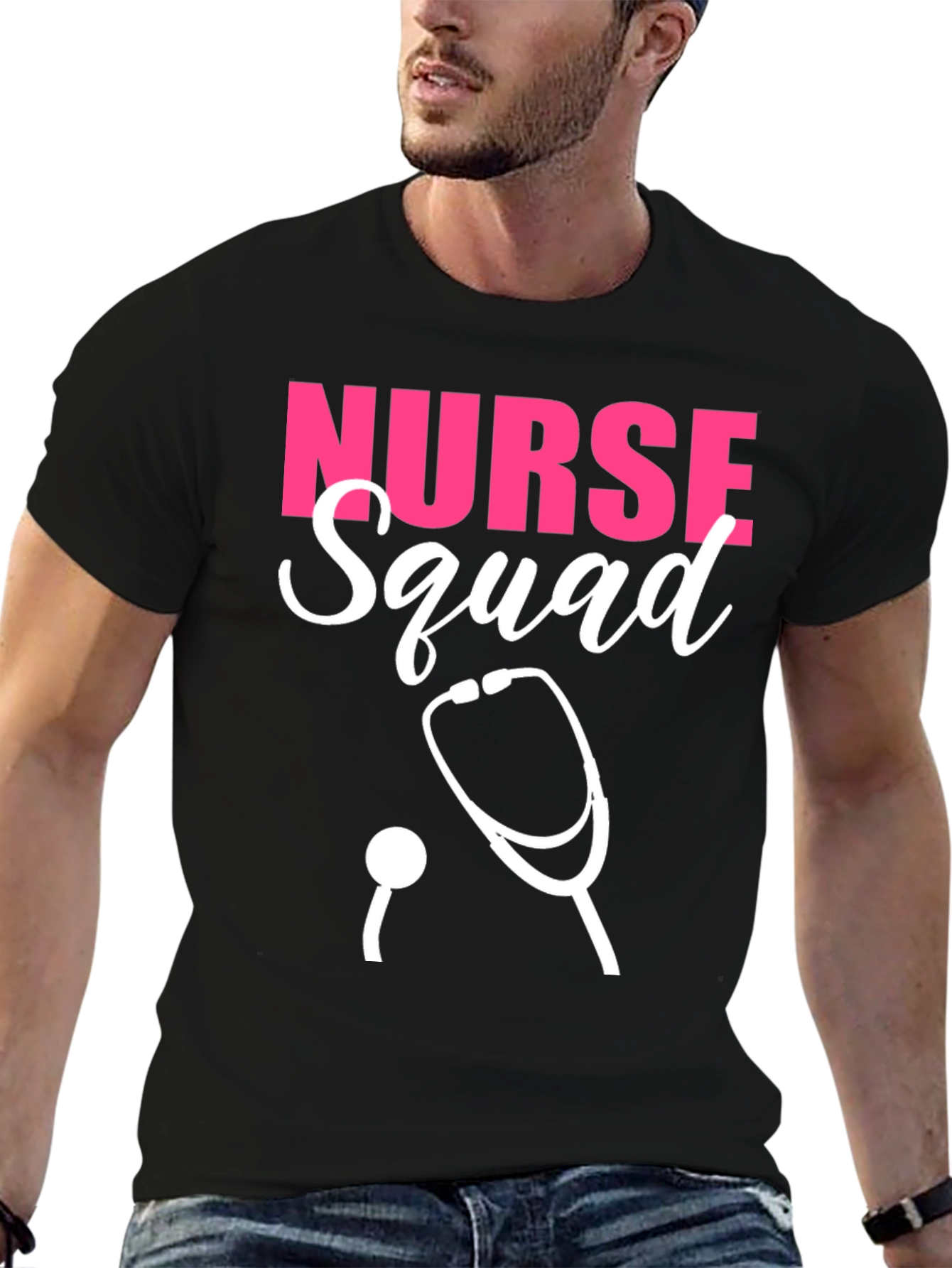 Nurse Squad T-Shirt - Pink & White Design