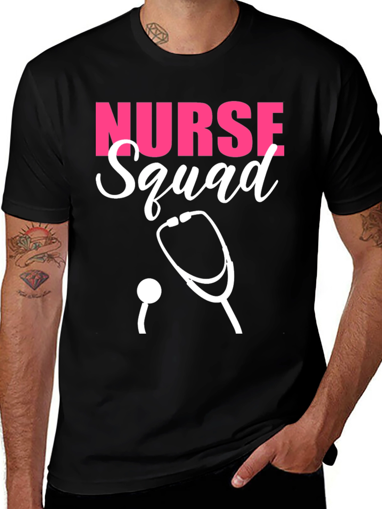 Nurse Squad T-Shirt - Pink & White Design