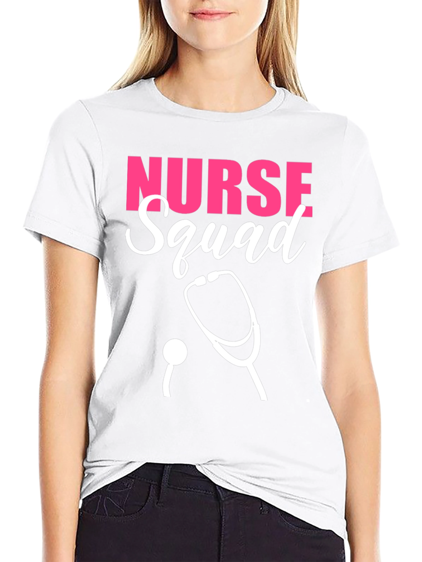 Nurse Squad T-Shirt - Pink & White Design