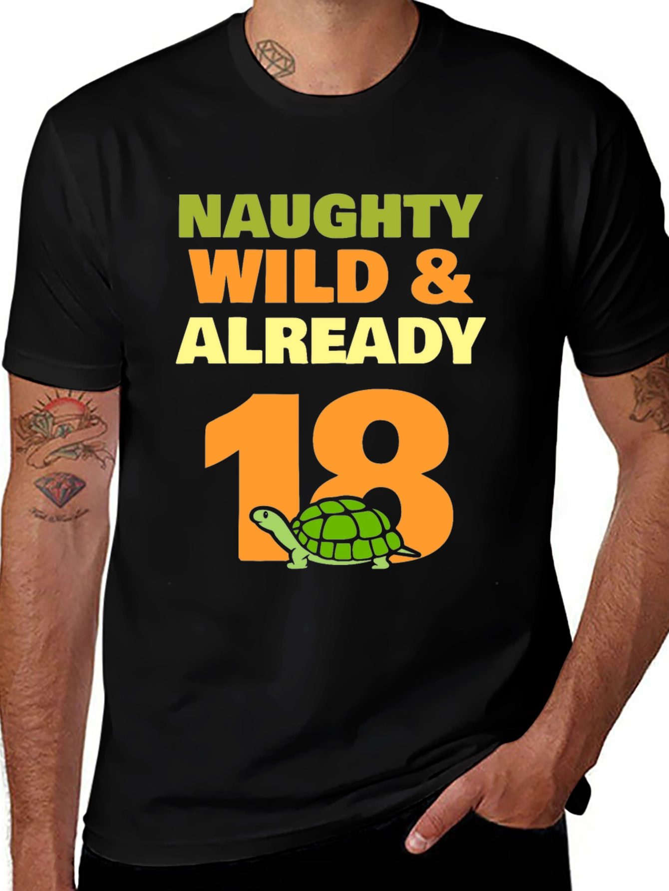 Naughty Wild & Already 18 Turtle Graphic Tee