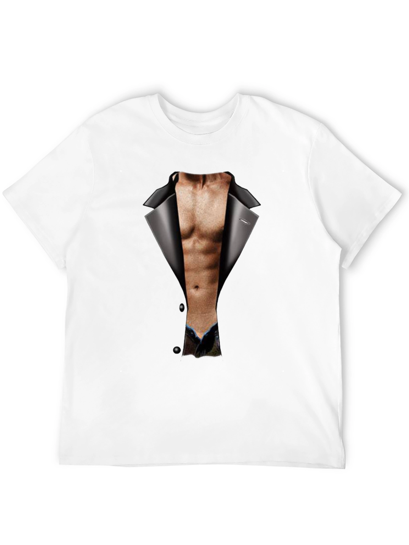 Mens Funny Tuxedo Body Print T-Shirt - Black