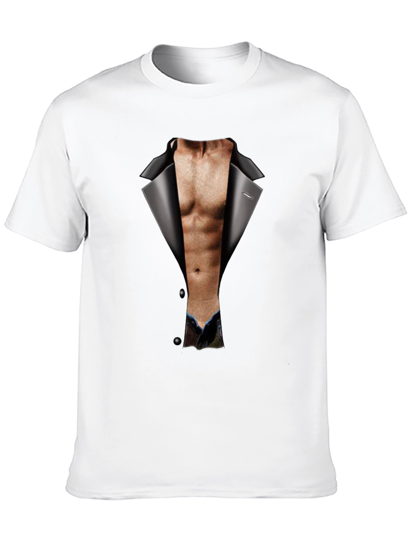 Mens Funny Tuxedo Body Print T-Shirt - Black