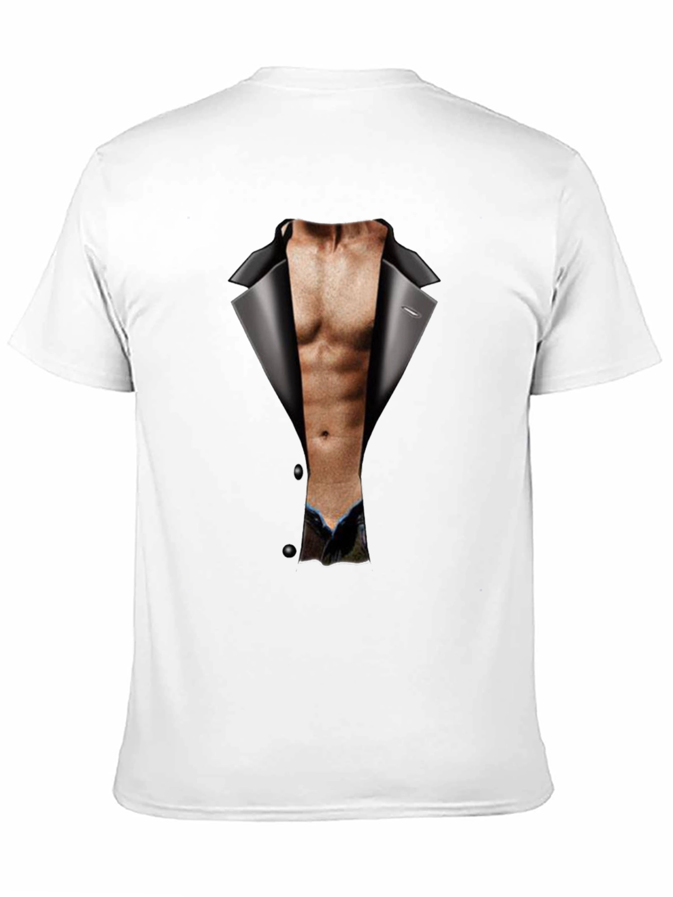 Mens Funny Tuxedo Body Print T-Shirt - Black