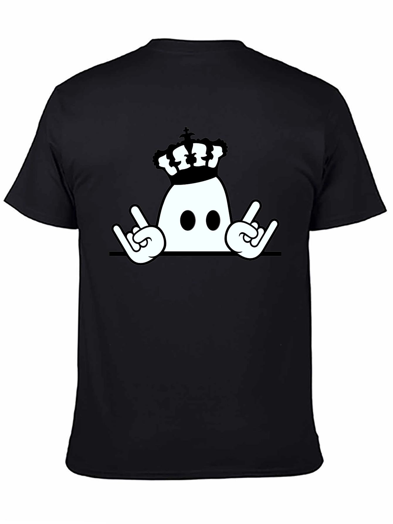 Crown Ghost Rock On Black T-Shirt