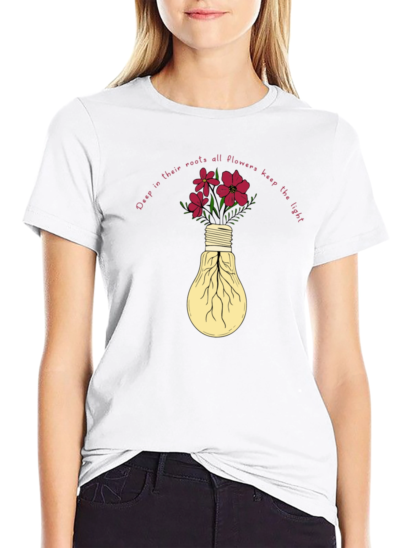 Floral Lightbulb Graphic Tee - Deep Roots Design