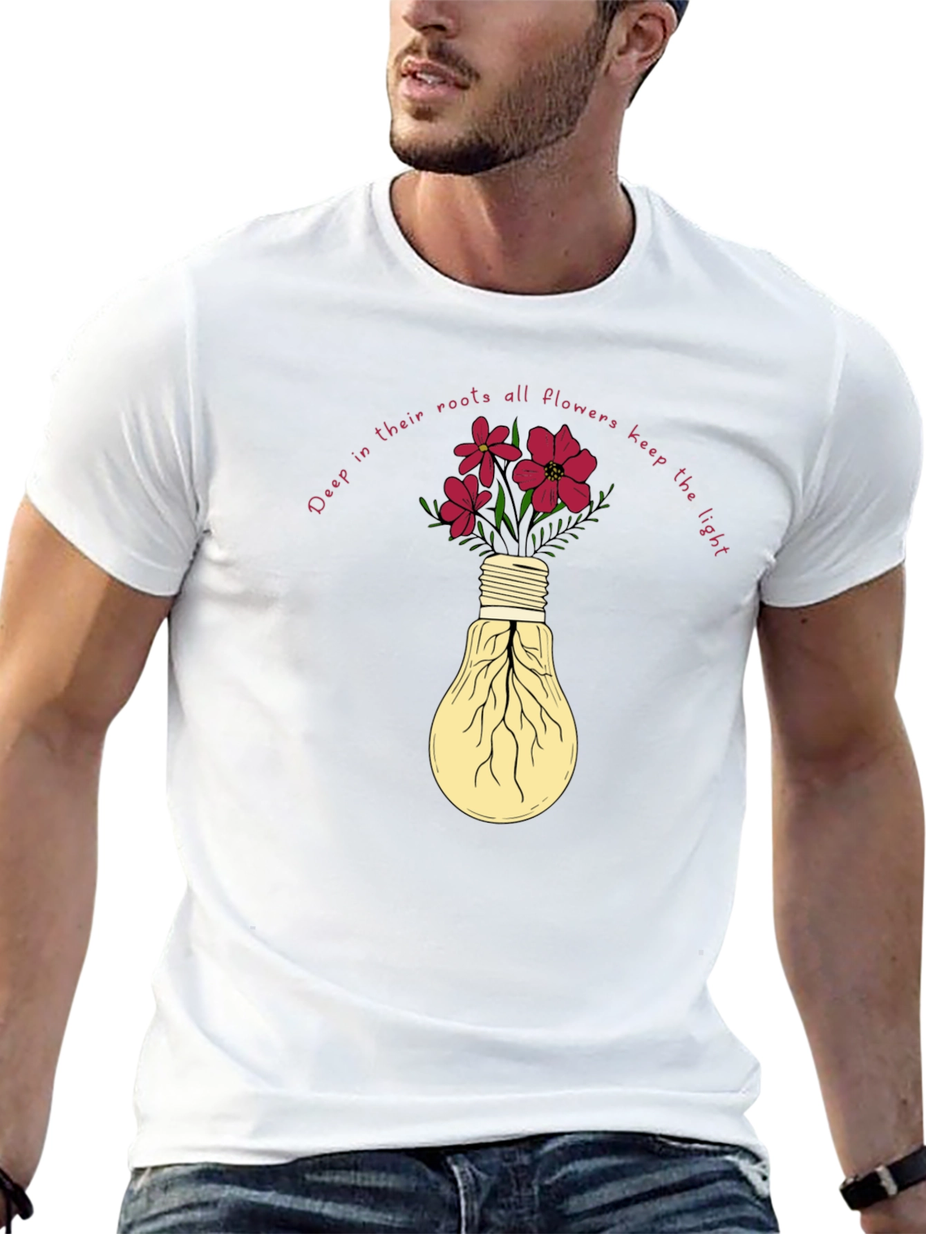 Floral Lightbulb Graphic Tee - Deep Roots Design