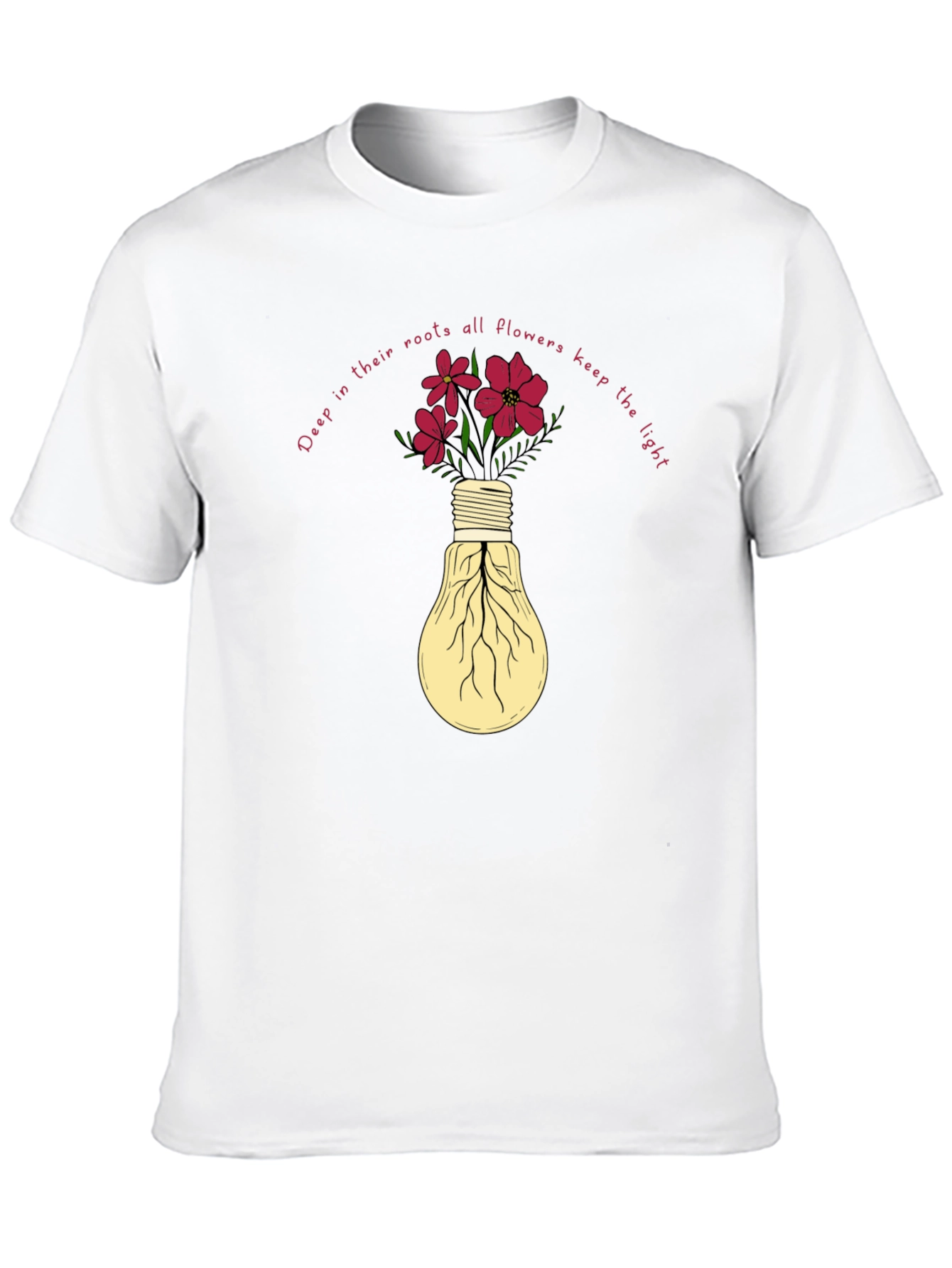 Floral Lightbulb Graphic Tee - Deep Roots Design
