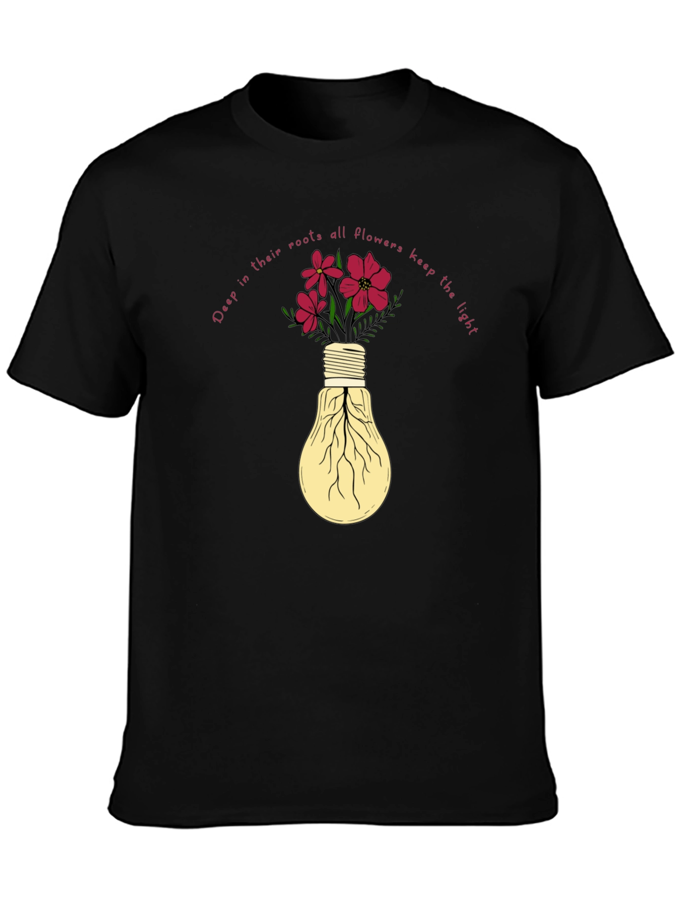 Floral Lightbulb Graphic Tee - Deep Roots Design