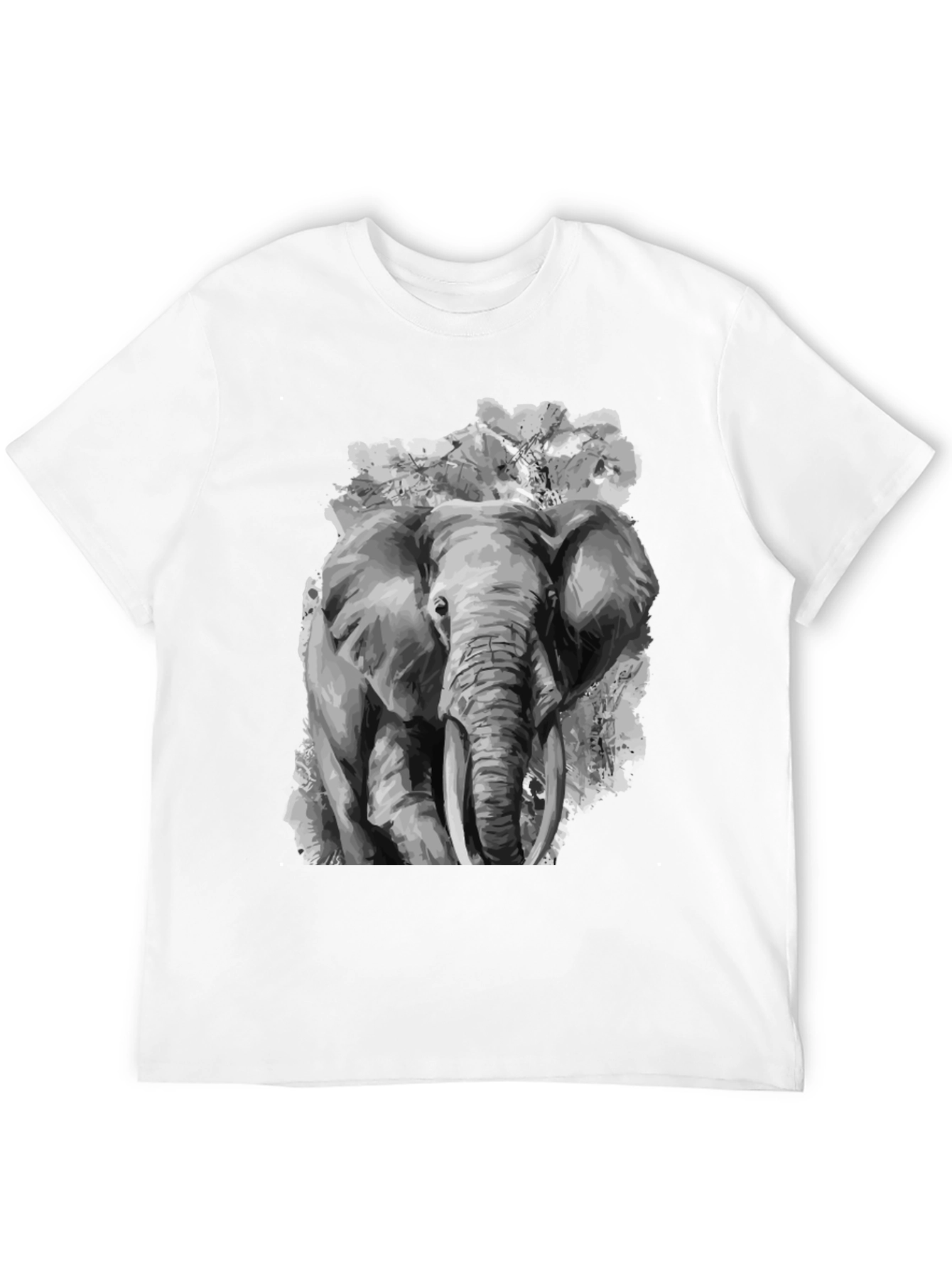 Elephant Graphic Print Black T-Shirt