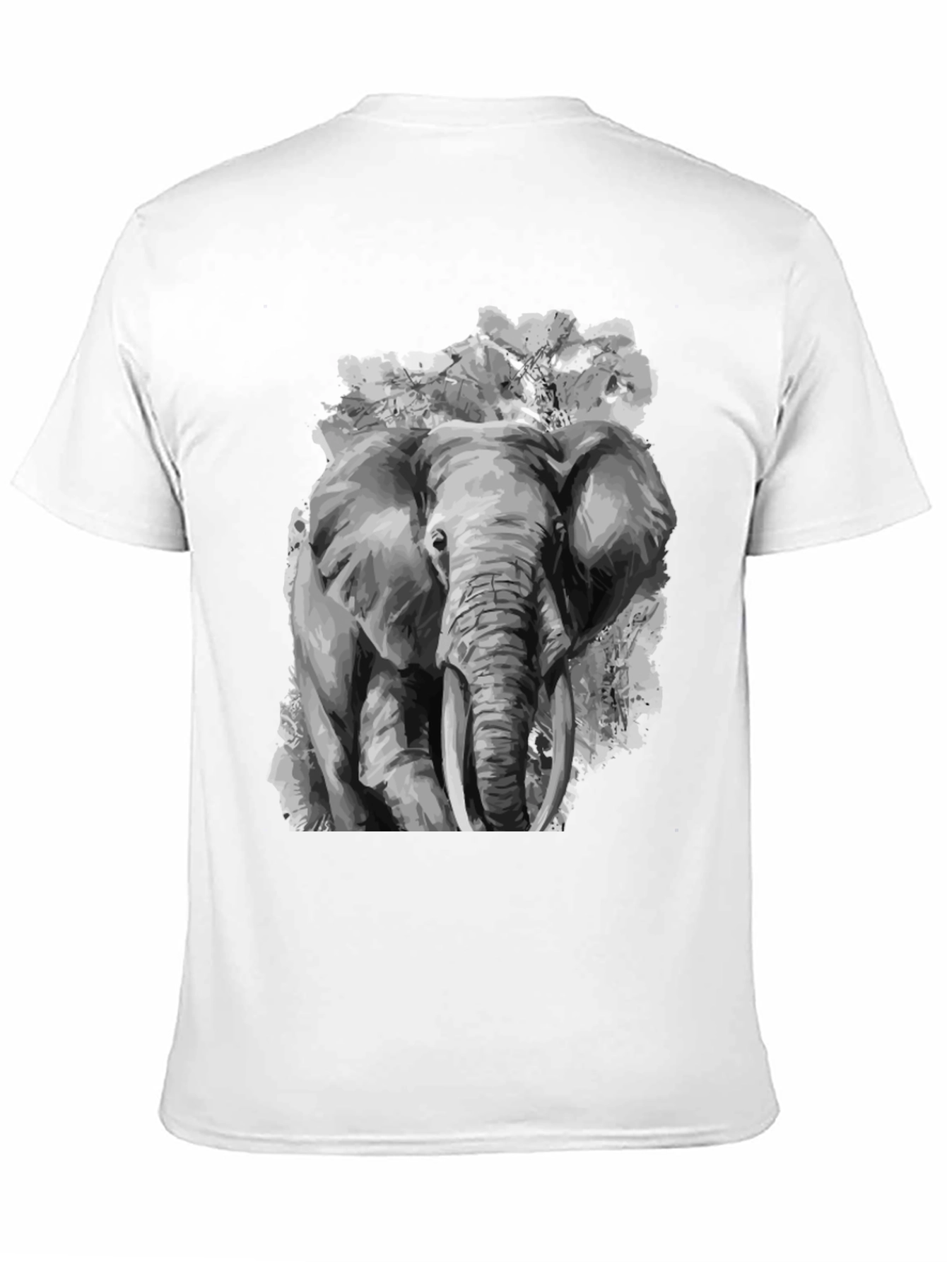 Elephant Graphic Print Black T-Shirt