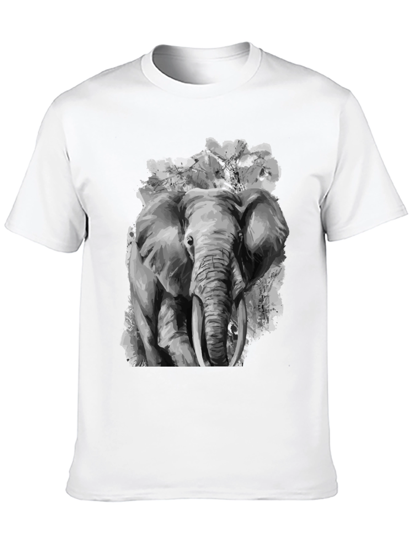 Elephant Graphic Print Black T-Shirt