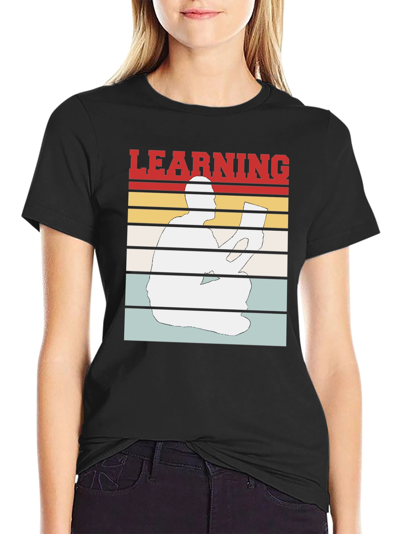 Learning T-Shirt Reader Silhouette