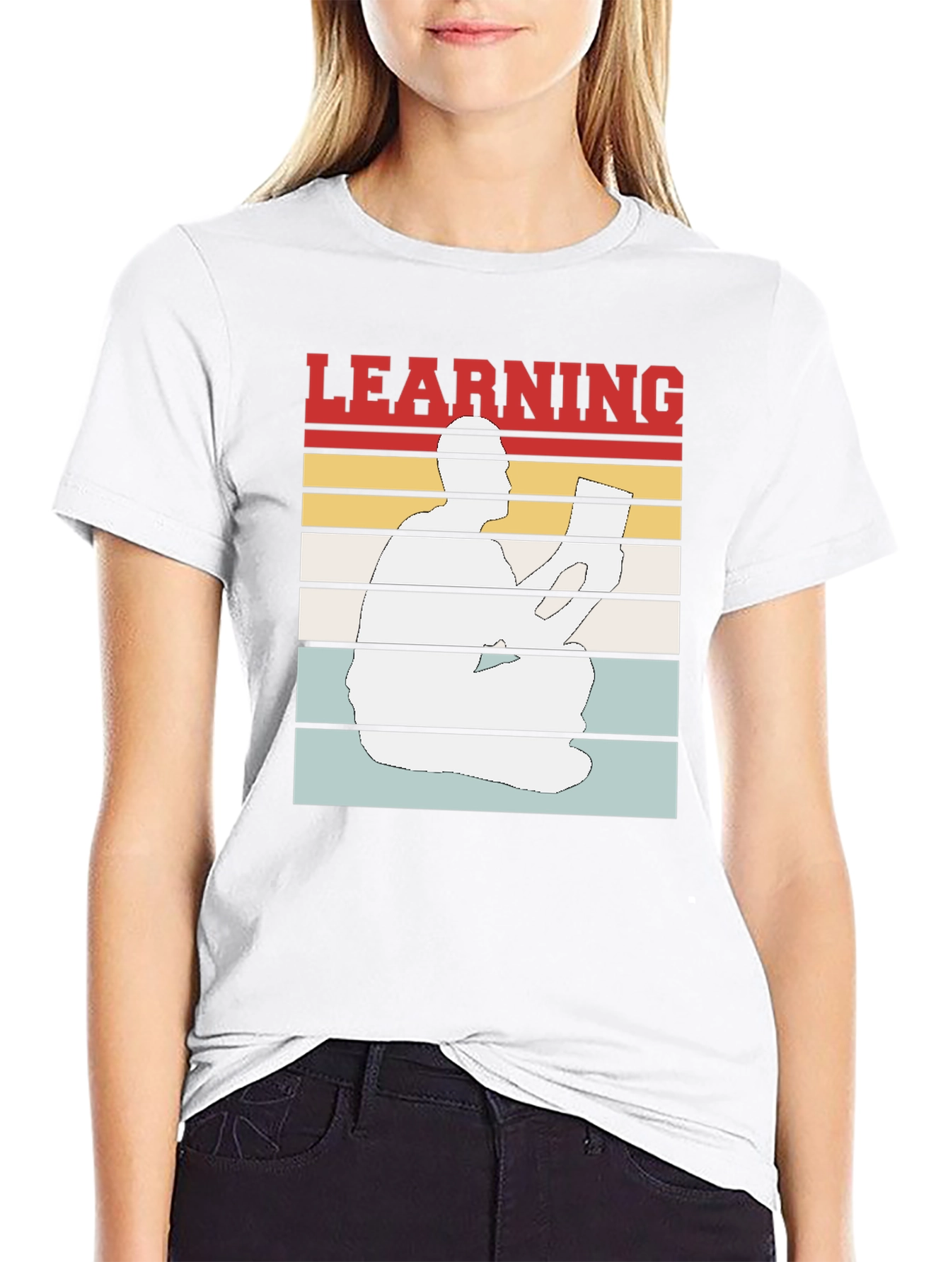 Learning T-Shirt Reader Silhouette