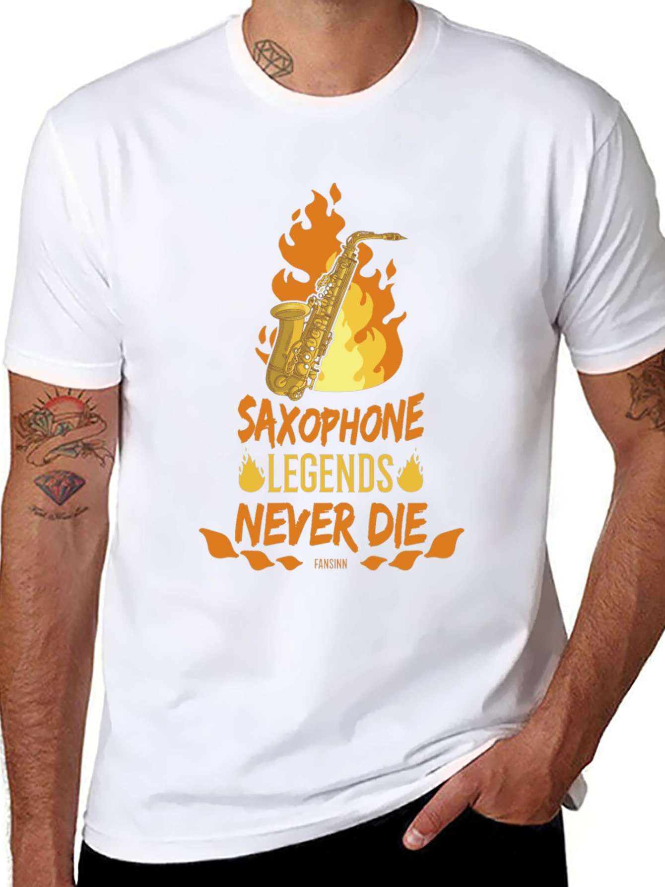 Saxophone Legends Never Die Graphic Tee