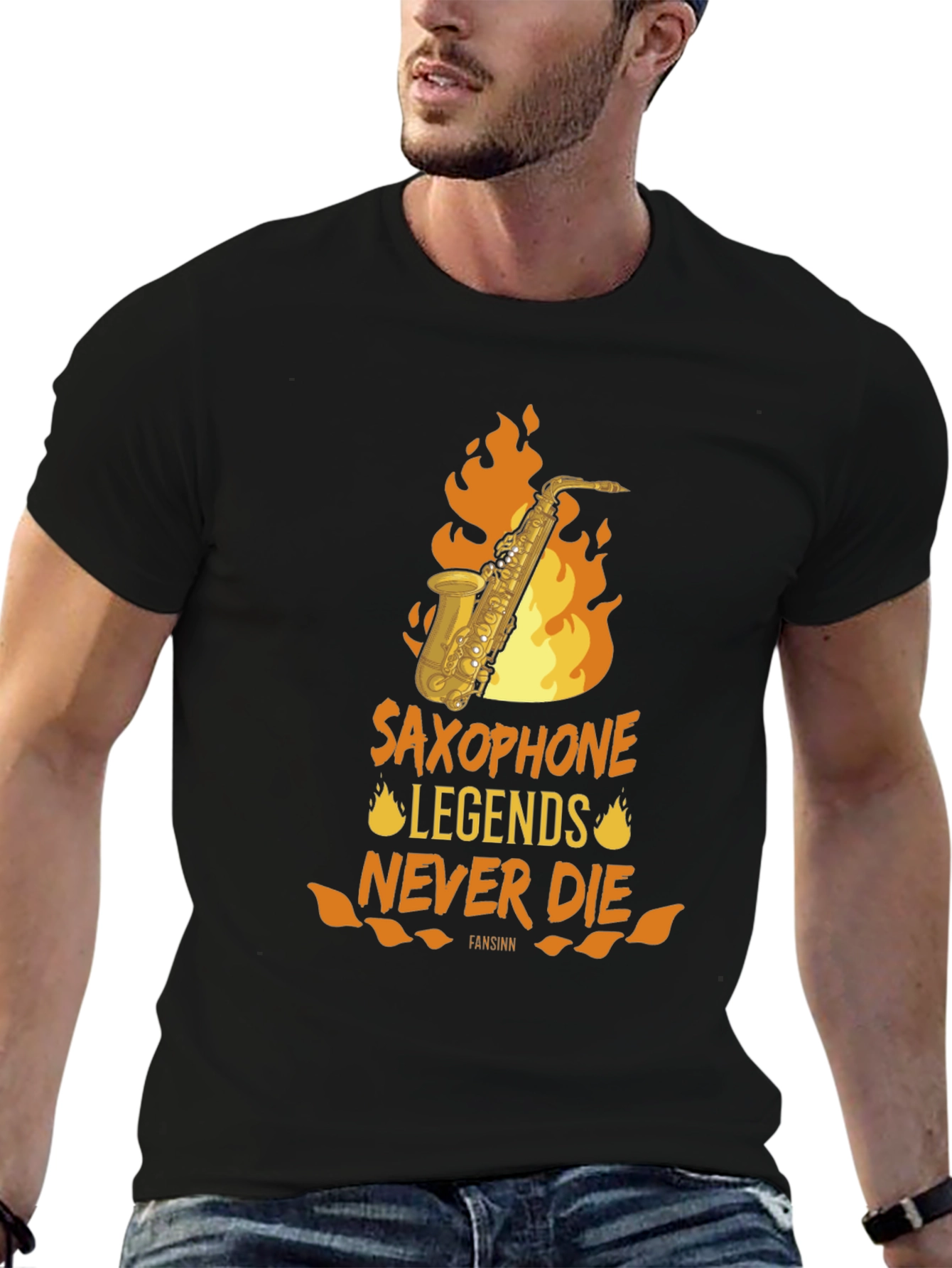 Saxophone Legends Never Die Graphic Tee