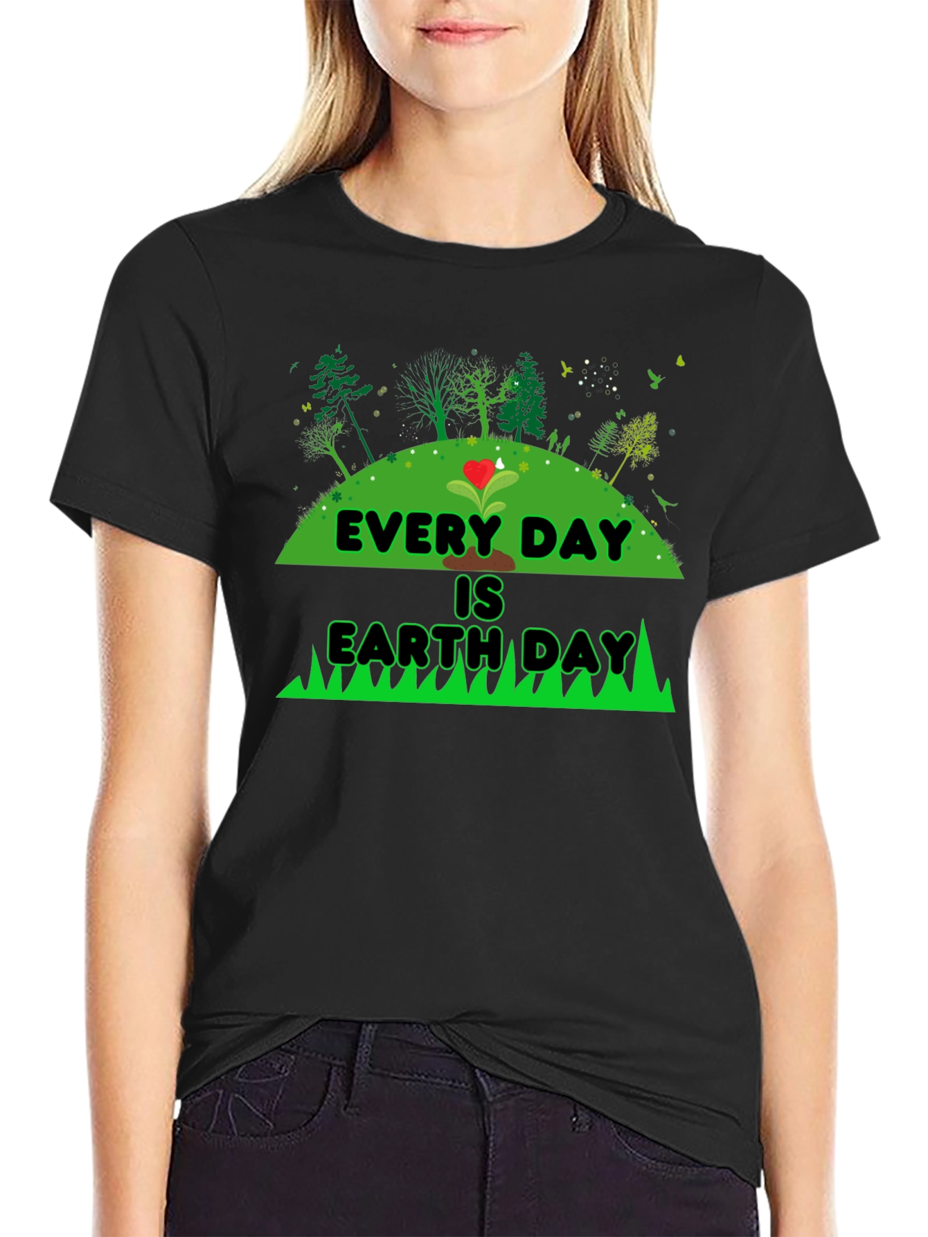 Every Day is Earth Day Black Graphic Tee