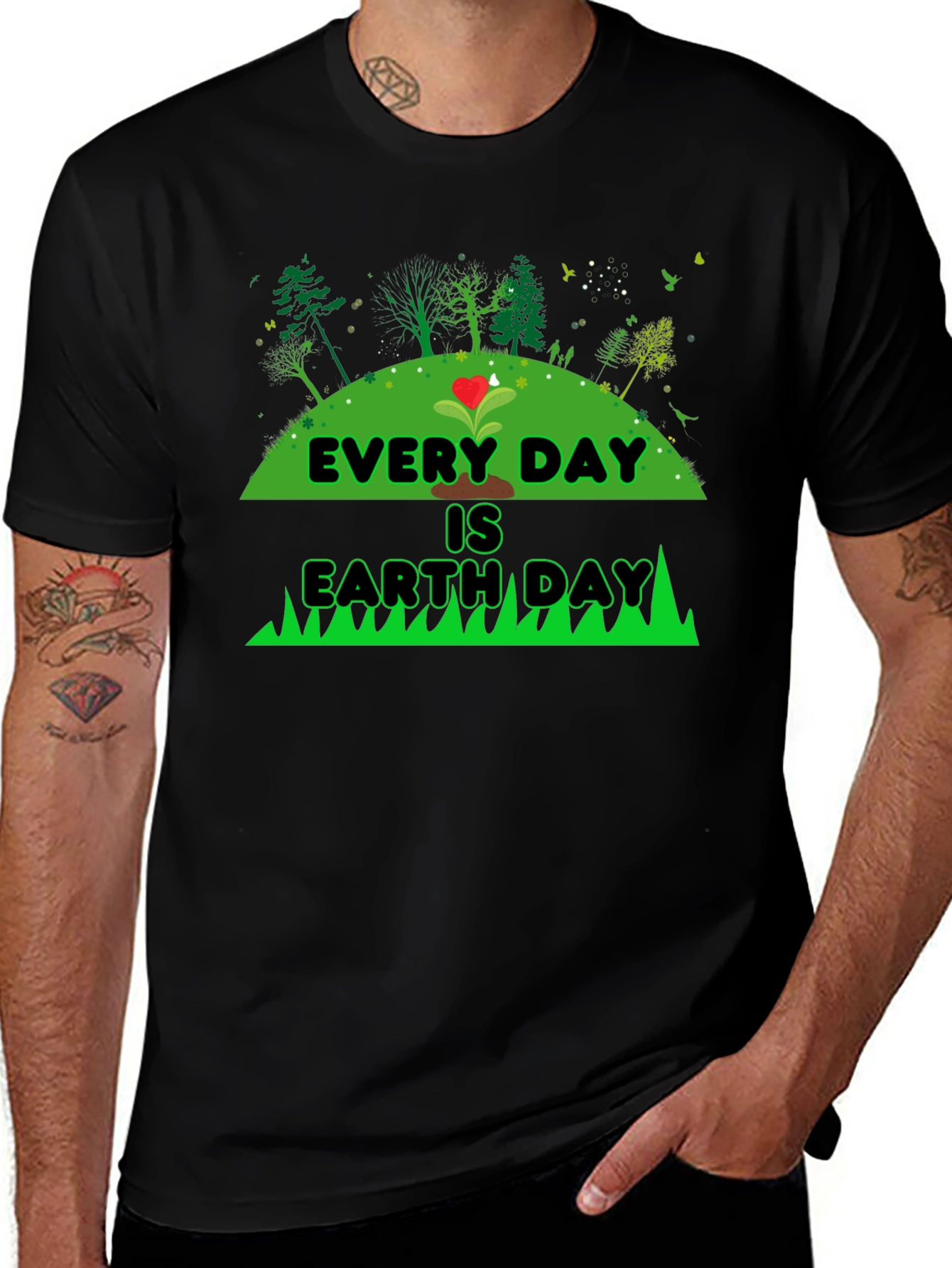 Every Day is Earth Day Black Graphic Tee