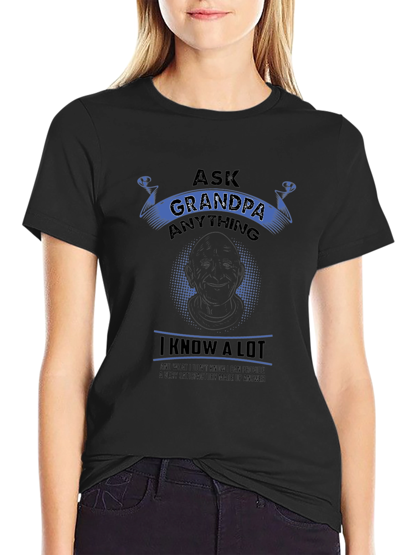 Ask Grandpa Anything Black T-Shirt