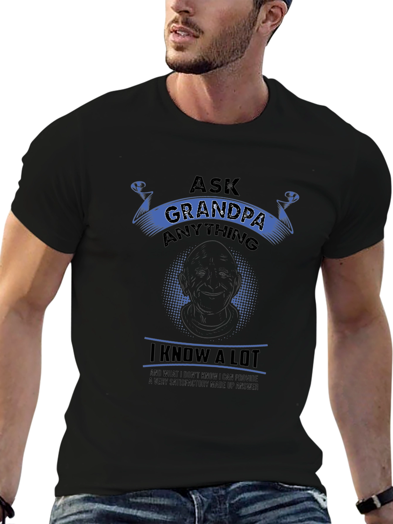 Ask Grandpa Anything Black T-Shirt