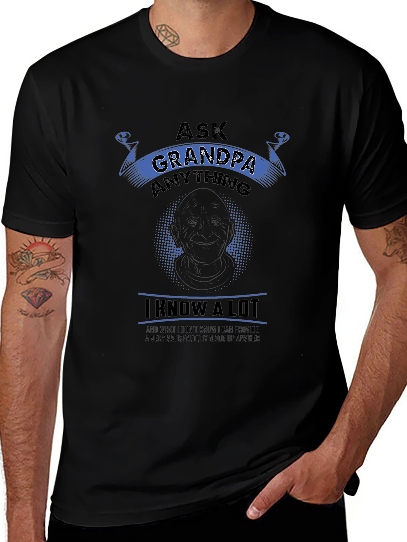 Ask Grandpa Anything Black T-Shirt