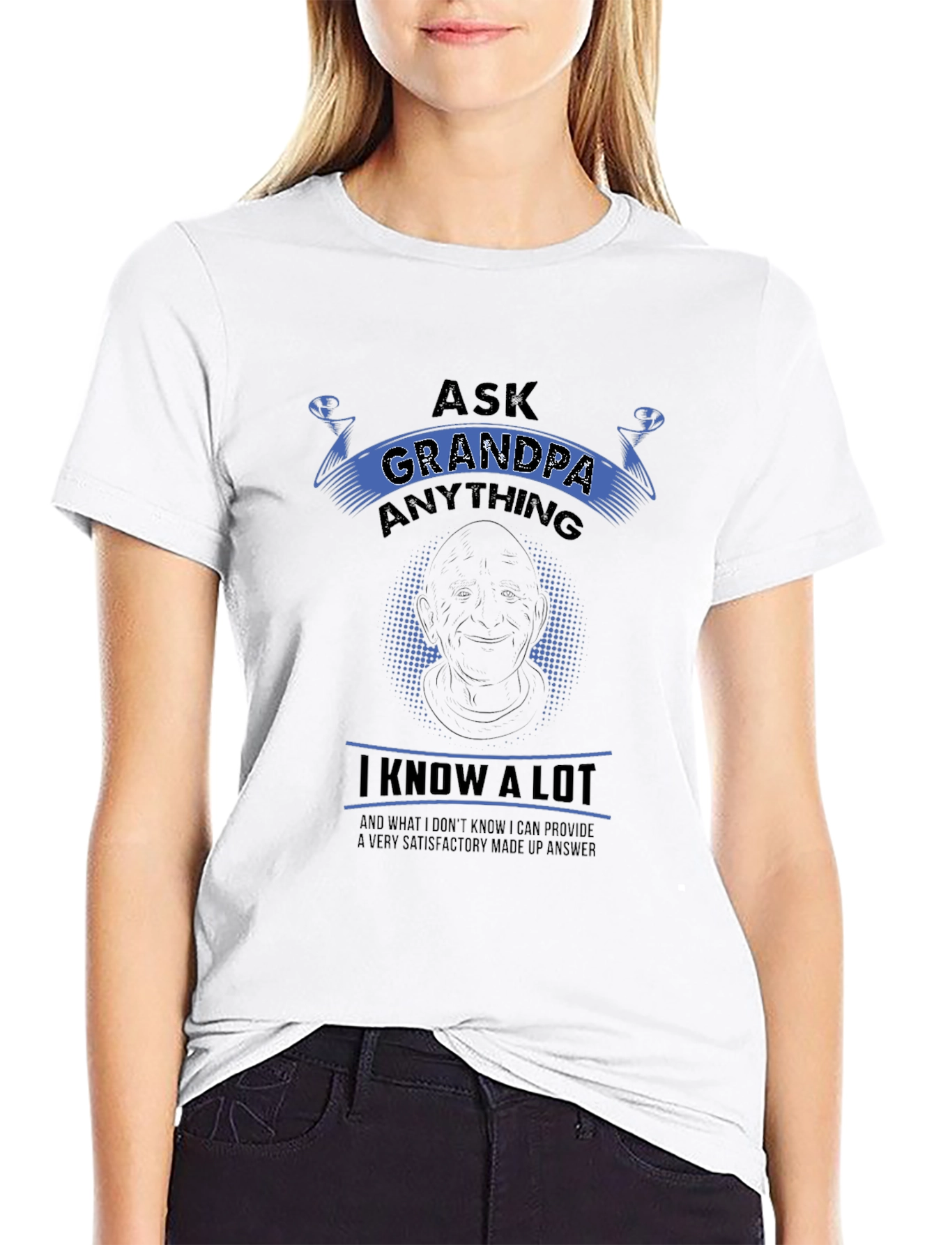 Ask Grandpa Anything Black T-Shirt