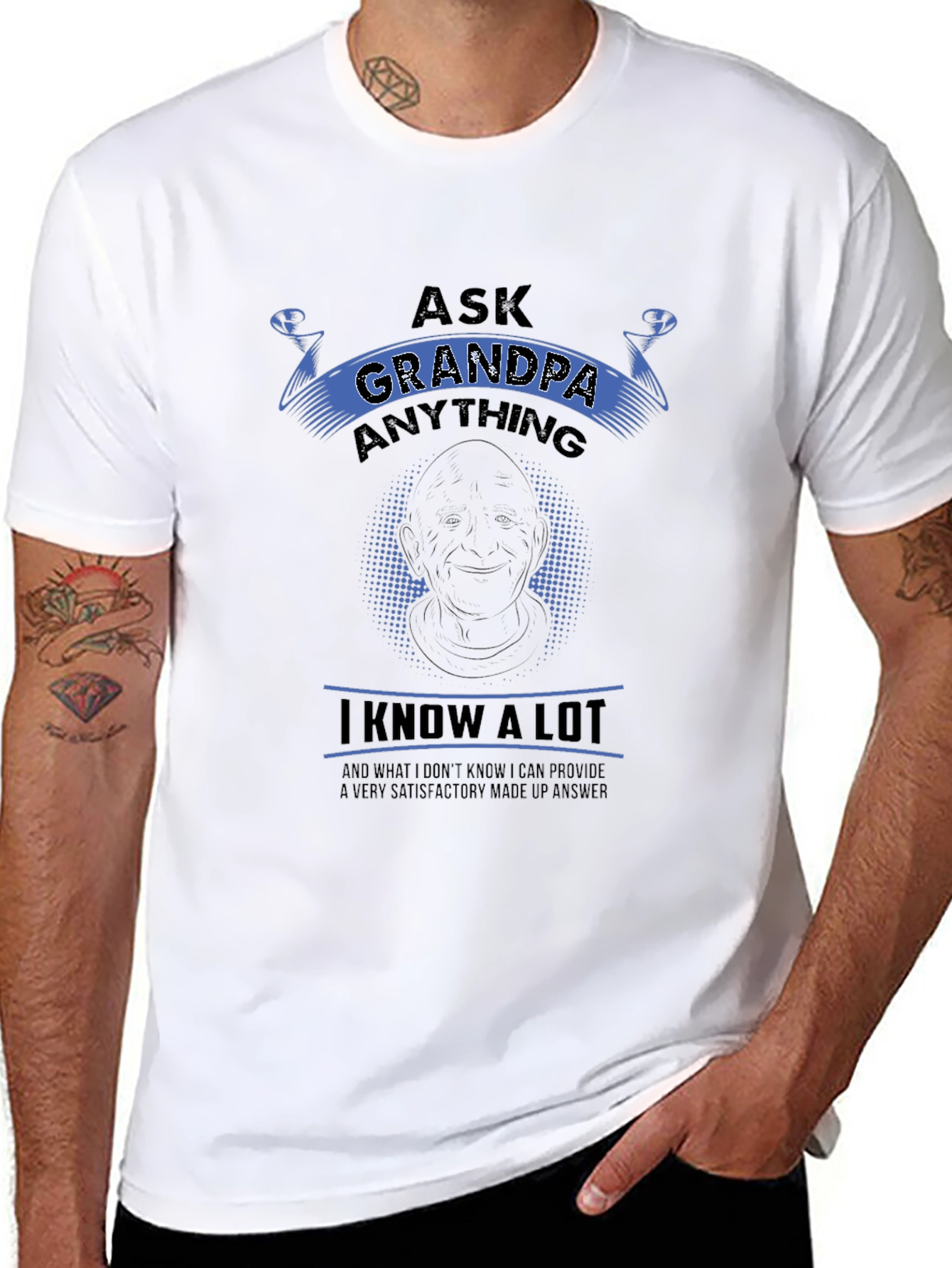 Ask Grandpa Anything Black T-Shirt
