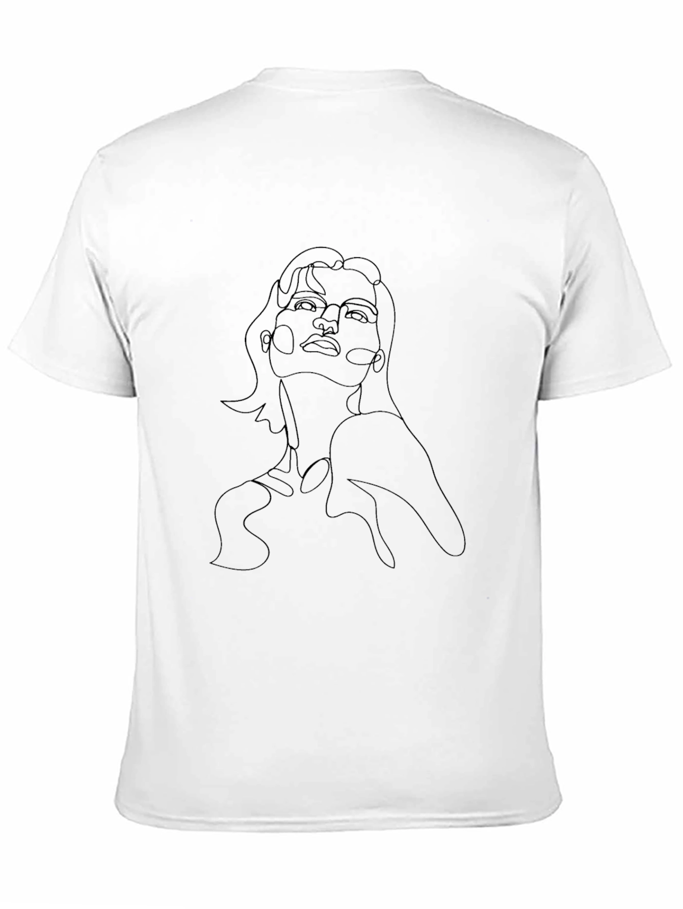 Minimalist Woman Portrait Black T-Shirt
