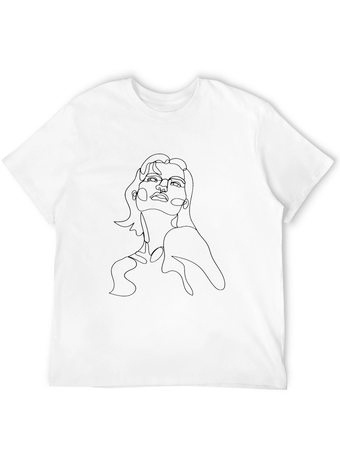 Minimalist Woman Portrait Black T-Shirt