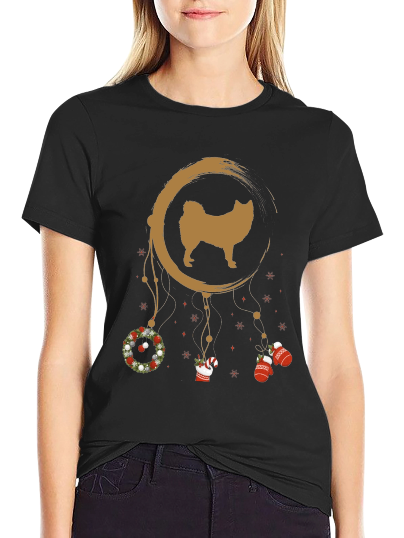 Festive Dog Dreamcatcher Graphic Tee