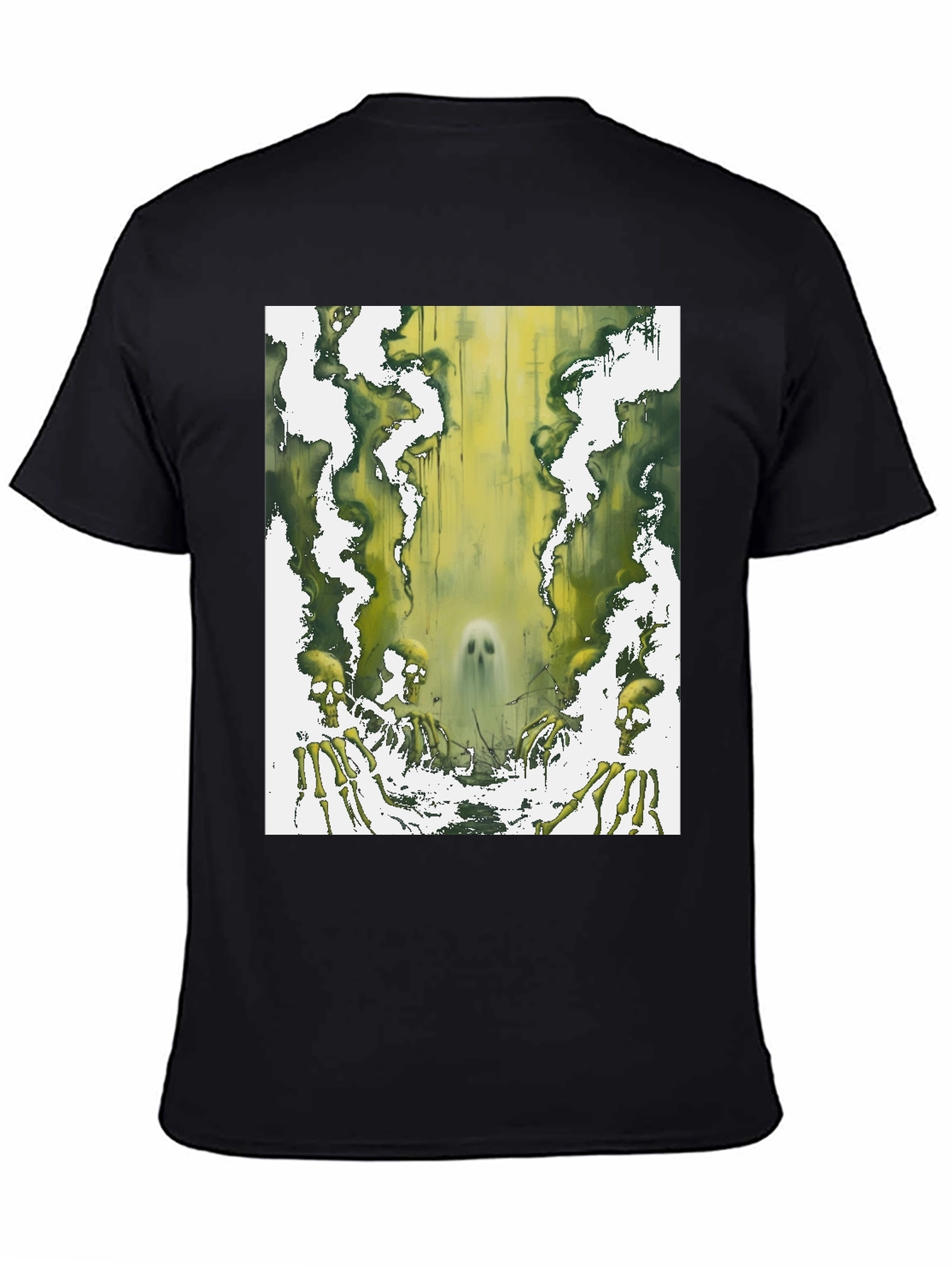 Ghostly Green Skeleton Graphic Tee
