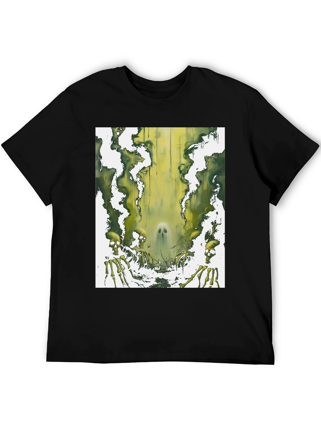 Ghostly Green Skeleton Graphic Tee