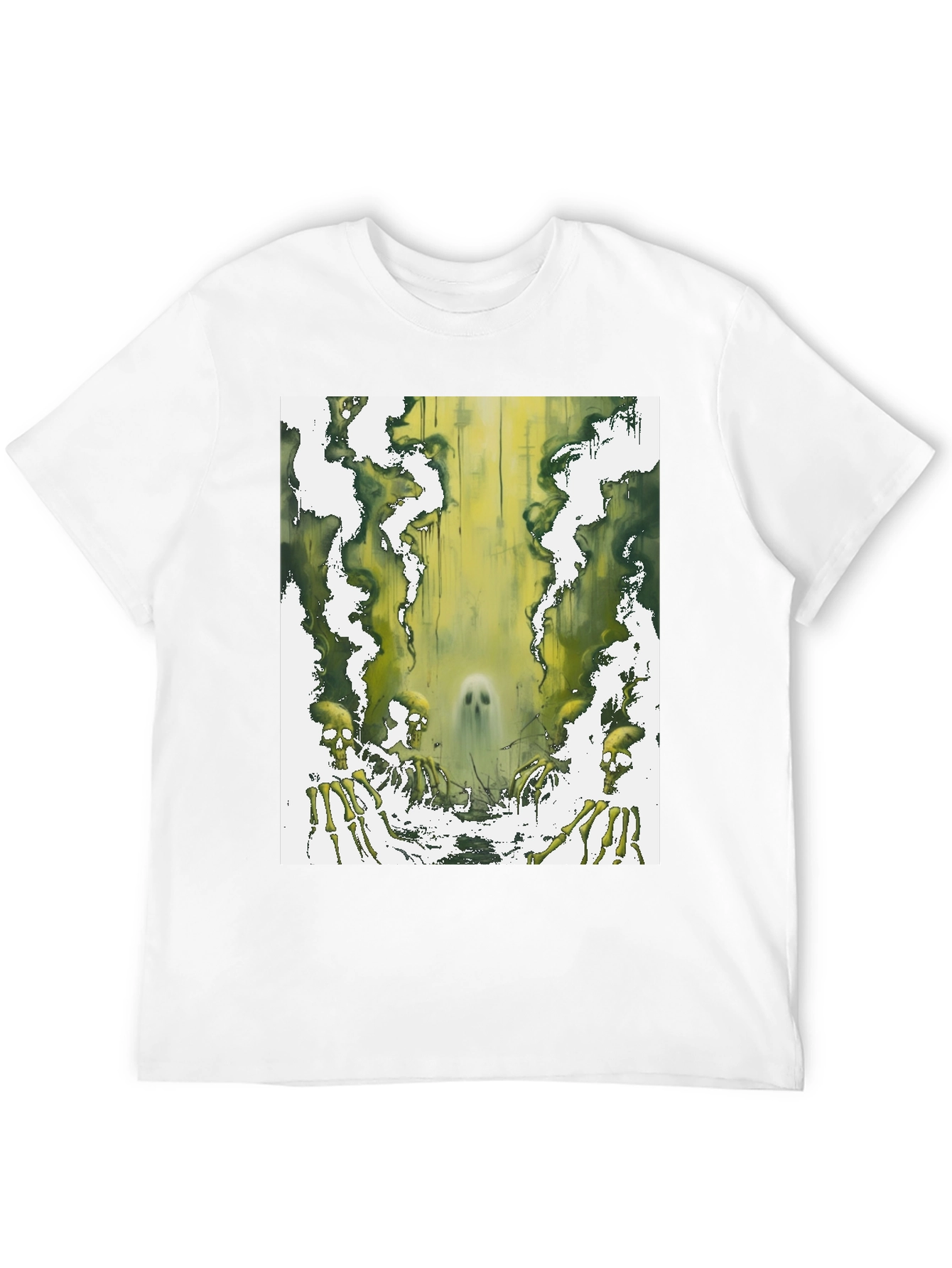 Ghostly Green Skeleton Graphic Tee