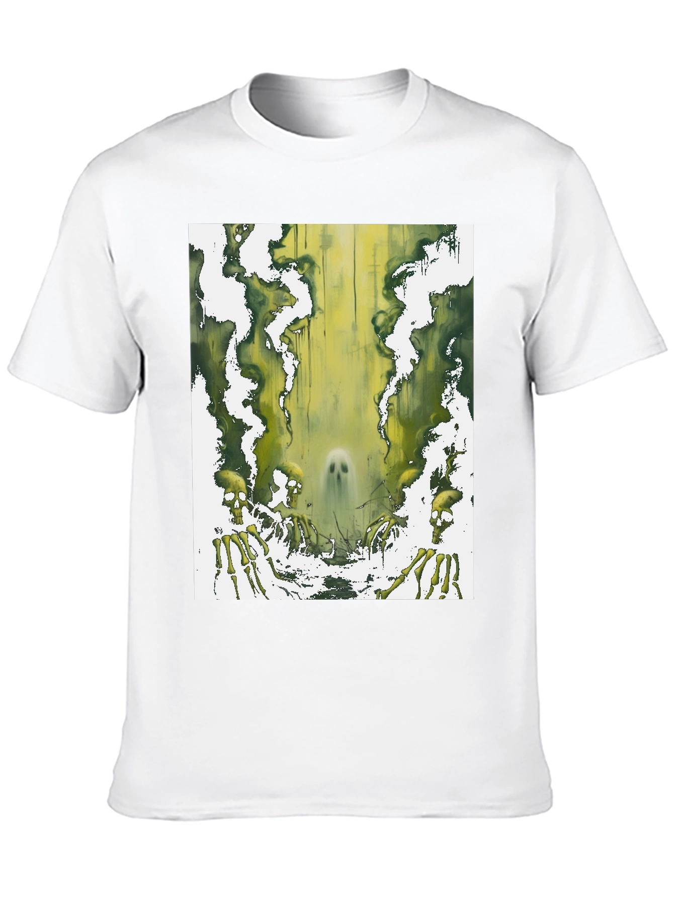 Ghostly Green Skeleton Graphic Tee
