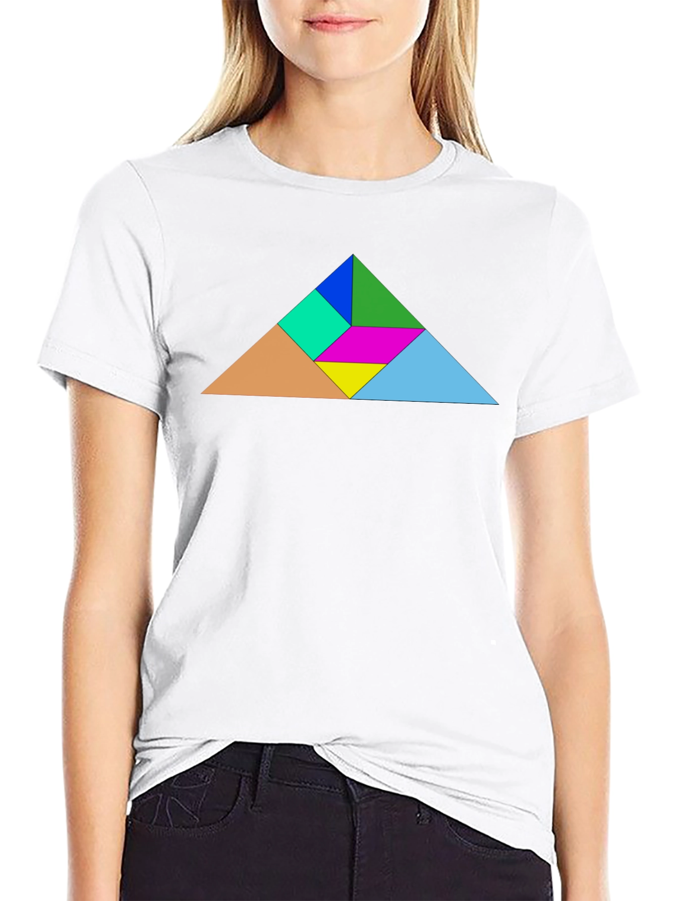 Geometric Tangram T-Shirt - Mens Casual Tee