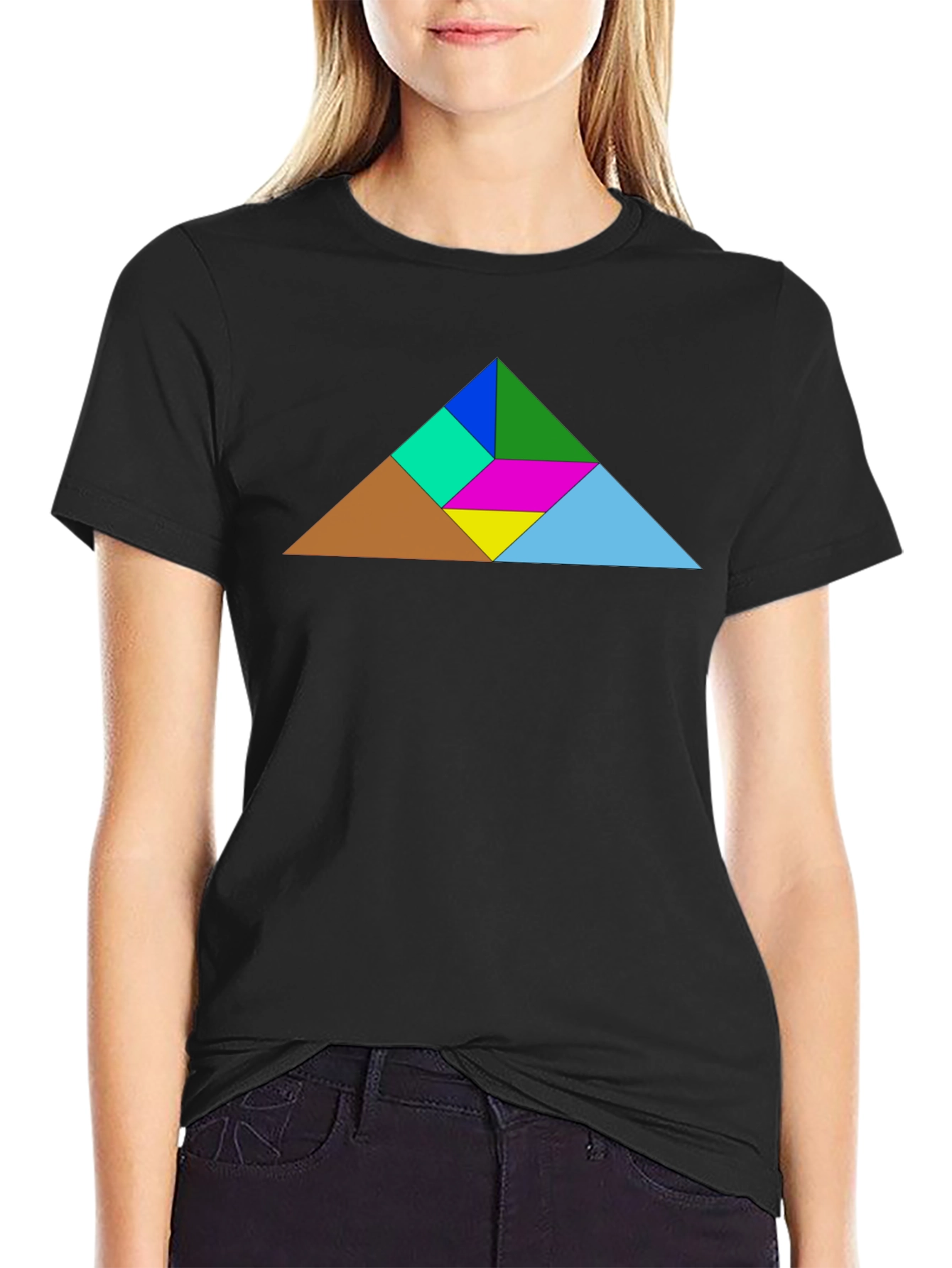 Geometric Tangram T-Shirt - Mens Casual Tee