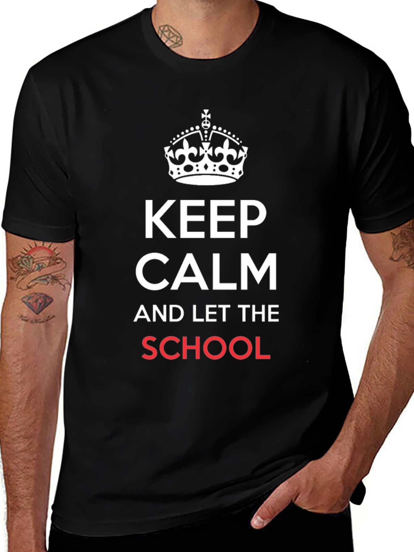 Keep Calm School Black T-Shirt