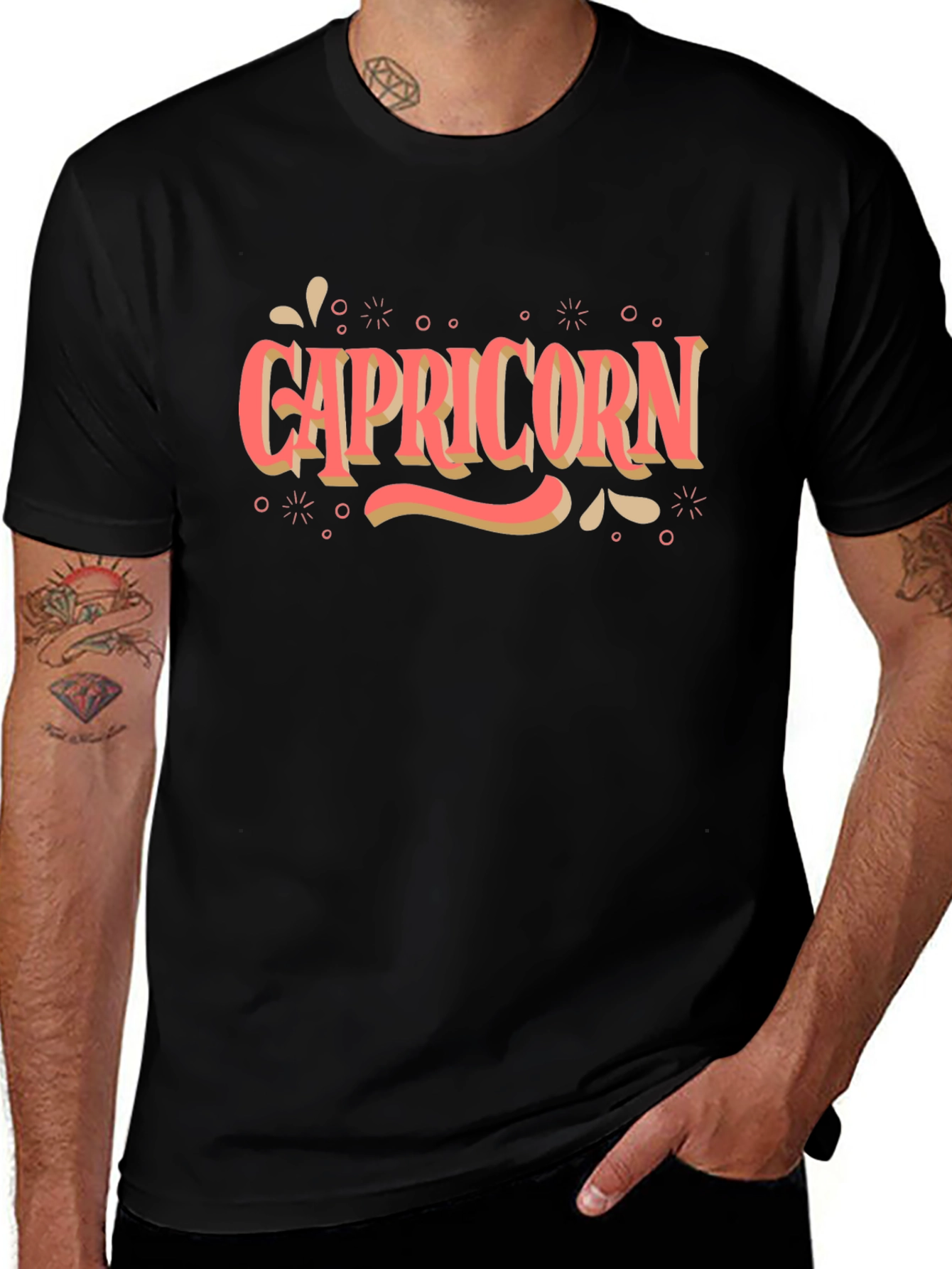 Capricorn Zodiac Sign T-Shirt - Black